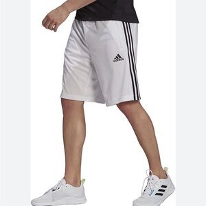 adidas Primeblue White Shorts with Black Side Stripes